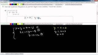 Secondaire 4 SN Québec Système déquation résolution par substitution trois variables exercice 7 [upl. by Hareehat839]