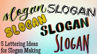 5 Lettering Ideas for Slogan Making  Part 2 [upl. by Josie]