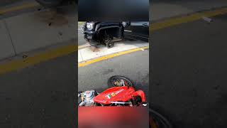 Biker Almost Gets Hit By A Pickup Truck After Crazy Accident 😨 [upl. by Adnaluoy470]