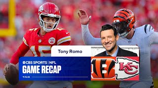 Tony Romo reacts to LATE penalty as Chiefs squeak by Bengals  Full Game Recap [upl. by Court]