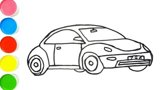 How to Draw a Sports car for Kids 🚗🚘 [upl. by Kari238]