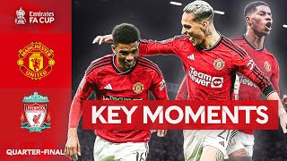 Manchester United v Liverpool  Key Moments  Quarterfinal  Emirates FA Cup 202324 [upl. by Ahens]