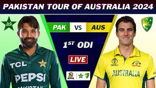 PAKISTAN vs AUSTRALIA 1st ODI MATCH LIVE SCORES  PAK vs AUS MATCH LIVE COMMETNARY  AUS28 OVERS [upl. by Latsryk96]