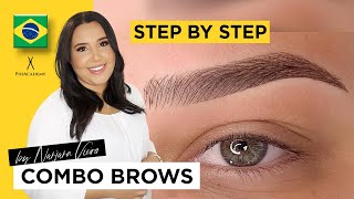 Combo Brows Course  StepbyStep Microblading amp Powder Brows training  PhiAcademy [upl. by Bonns]