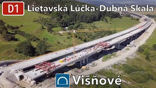 Výstavba diaľnice D1 Lietavská Lúčka  Dubná Skala s tunelom Višňové august 2023 [upl. by Hjerpe]