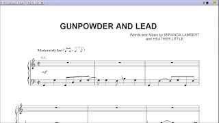 quotGunpowder amp Leadquot Miranda Lambert  Piano Sheet Music Teaser [upl. by Sension225]