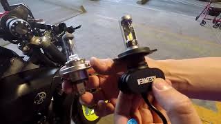 FZ07 LED headlight install  Old vs New [upl. by Genia238]