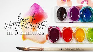 Learn to Paint Watercolor in 5 Minutes  Easy Beginner Watercolor Lesson [upl. by Halullat]