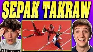 Americans React to Sepak Takraw The Amazing Game [upl. by Namref]