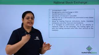 Class 12th – National Stock Exchange  Business Studies  Tutorials Point [upl. by Irvine]