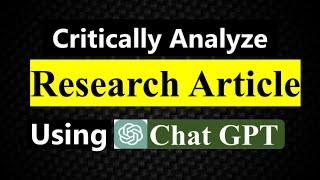 How To Critique A Research Paper Article Journal Critical Appraisal Critical analysis [upl. by Vincent]