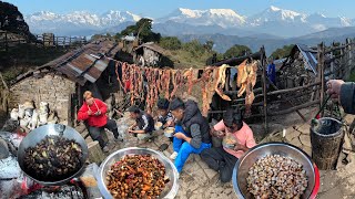 Rural Village Lake Side The Last House Goth Buff Meat Sukuti and Organic Food Makai Bhatmas Gundruk [upl. by Alaet]