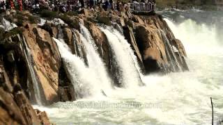 Marble rock waterfall at BhedaghatJabalpur [upl. by Asirram149]