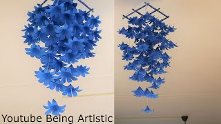 Wall Hanging Paper Flowers  DIY Wall Decor  Paper Craft  Paper Flower [upl. by Ayat111]