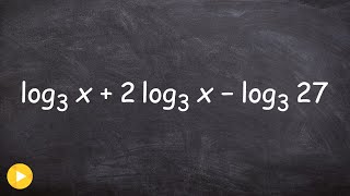 Learn to condense logarithmic expressions to one single logarithm [upl. by Giddings324]