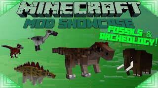 FOSSILS amp ARCHEOLOGY  Minecraft Mod Showcase DINOSAURS [upl. by Kenison437]