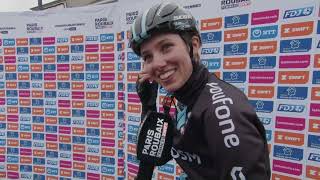 Pfeiffer Georgi  Interview at the start  ParisRoubaix Femmes 2023 [upl. by Gone]