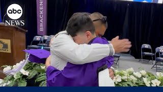 Navy dad flies 17 hours to surprise son at high school graduation [upl. by Yvonne687]