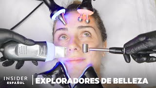 Tratamiento facial con microcorrientes y dispositivo ultrasónico  Exploradores de belleza [upl. by Nosaes]