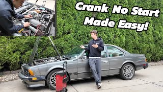 A Guide to Solving 1980s BMW Crank No Start  Reviving a BMW 635CSI After Over a Decade of Sitting [upl. by Enniotna]