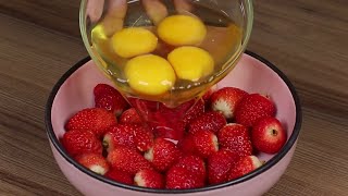 Mix eggs with strawberries see how delicious it is [upl. by Ittak]