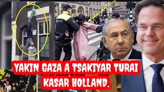 Yakin Gaza a tsakiyar turai holland Arangamar yan zanga zangar falasdinawa da na israila [upl. by Trstram]