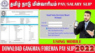 TNEB PAYSALARY SLIP  HOW TO DOWNLOD PAY SLIP 2022 USING MOBILE  GANGMAN  TANGEDCO  தமிழ் [upl. by Anaile813]