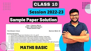 Maths Basic Paper Solutions Class 10 I Session 202223 I Maths Sample Paper Solutions [upl. by Nanreik]