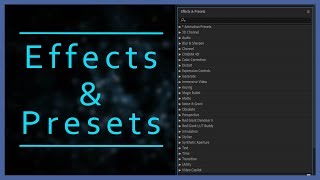 After Effects Tutorials for beginners Effects And Presets [upl. by Auj]