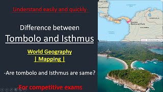 Isthmus vs Tombolo  What is tombolo  How tombolo is different from isthmus World Geography [upl. by Burrill33]