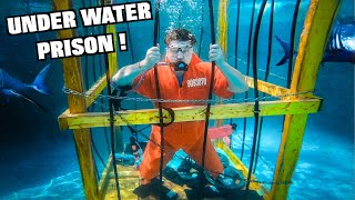 UNDERWATER BOX FORT PRISON ESCAPE 24 Hour Challenge Prank [upl. by Naek149]