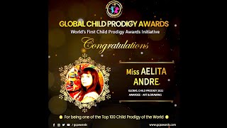 Aelita Andre awarded Global Child Prodigy Award in the Art amp Drawing category [upl. by Kristofor]