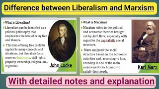 Difference between Liberalism and Marxism  Marxism  Liberalism  Political Science  Simplify Law [upl. by Adolfo]