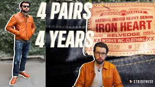 4PAIR IRON HEART JEANS REVIEW Updated The toughest raw denim [upl. by Pasadis]