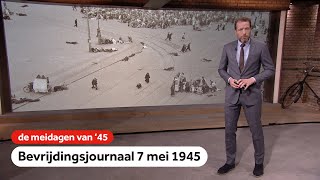 Feest in Utrecht tientallen doden bij schietpartij op de Dam  Bevrijdingsjournaal  7 mei 1945 [upl. by Melmon979]