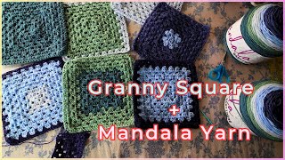 Granny square crochet from the Mandala Baby yarn and a refresher tutorial [upl. by Tito130]