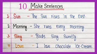 Make sentences in English From 10 words  How to make sentences  Make sentences  part 102 [upl. by Seena]