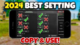 PUBG MOBILE 2024 BEST SETTINGS amp SENSITIVITY🔥COPY amp USECODE☑️ [upl. by Tiphani]