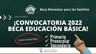 ✍️ BECAS BIENESTAR 20222023  SEP Inicia REGISTRO a estudiantes Preescolar Primaria y Secundaria [upl. by Marcoux]