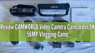 Review CAMWORLD Video Camera Camcorder 5K 56MP Vlogging Camera YouTube WiFi Night Vision 3” 270° Rot [upl. by Kcinimod]