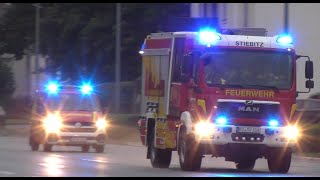 Unwetter Bautzen Zusehen sind mehrere Fahrzeuge der Feuerwehr Bautzen auf einsatzfahrt [upl. by Franklin]