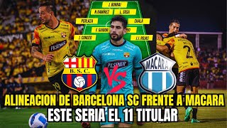 quotAlineación de Barcelona SC vs Macará  El 11 Titular Confirmado para el Próximo Partidoquot [upl. by Vassell]