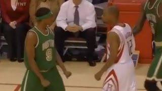 Rajon Rondo and Rafer Alston Fight  20072008  Celtics snap Houstons 22 game winning streak [upl. by Arocal]