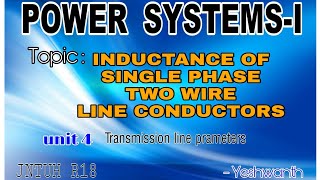 INDUCTANCE OF SINGLE PHASE TWO WIRE CONDUCTOR  TRANSMISSION LINE PARAMETERS  POWER SYSTEMS I [upl. by Onilatac989]