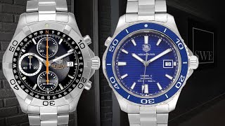 Tag Heuer Aquaracer Black Dial CAF2113 and Aquaracer Calibre 5 WAK2111  SwissWatchExpo [upl. by Menzies]