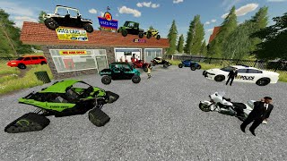 Police Chase Bad Guy Stealing ATVs  Farming Simulator 22 [upl. by Valina389]