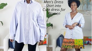 DIYMens Shirt RefashionOversized Mens ShirtThrifted Shirt Transformation [upl. by Oringa]