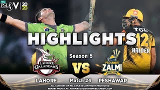 Lahore Qalandars vs Peshawar Zalmi  Full Match Highlights  Match 24  10 March  HBL PSL 2020 [upl. by Dhar]