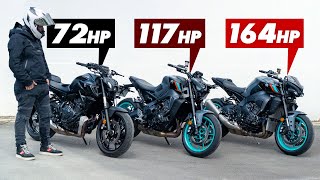 Which Yamaha MT Should You Buy 2023 MT07 vs MT09 vs MT10 [upl. by Akima]