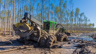 Does It Get Stuck Log Skidder Working in Swamp Conditions [upl. by Keligot]